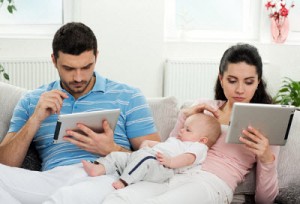 Children & Parents with mobile gadgets