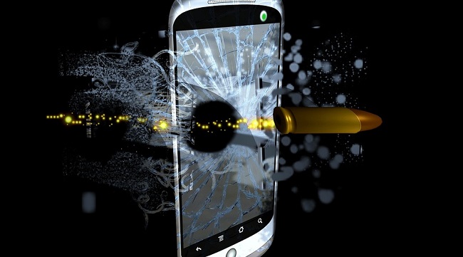 unbreakable phone screen - mobile phone with bullet