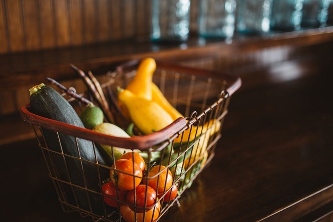 Mobile Grocery Shopping - Basket of Food